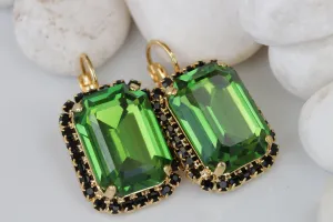 GREEN BLACK EARRINGS