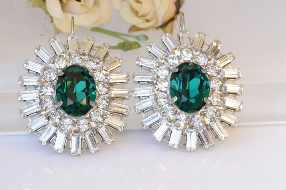 GREEN FORMAL EARRINGS