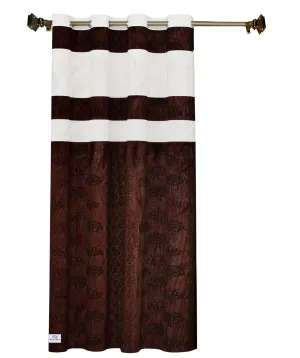 Heart Home Forest Printed Home Décor Door Curtain with 8 Eyelet, 7 ft (Brown & Cream)-Hs43Hearth25606(Polyester_Multicolour)