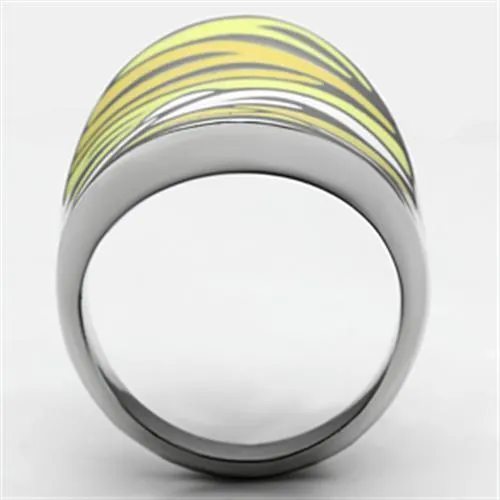 High polished (no plating) Stainless Steel Ring with Epoxy in Multi Color for Women Style TK688