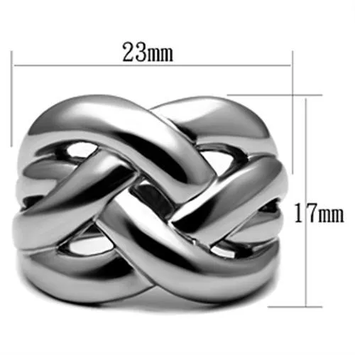 High polished (no plating) Stainless Steel Ring with No Stone for Women Style TK396