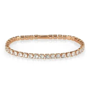 Jewellery Kingdom Ladies Tennis Cubic Zirconia 7inch Bracelet (Gold)