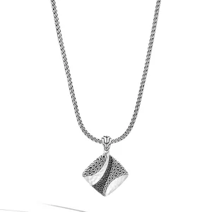 John Hardy Classic Chain Hammered Square Pendant Necklace, 18-20"