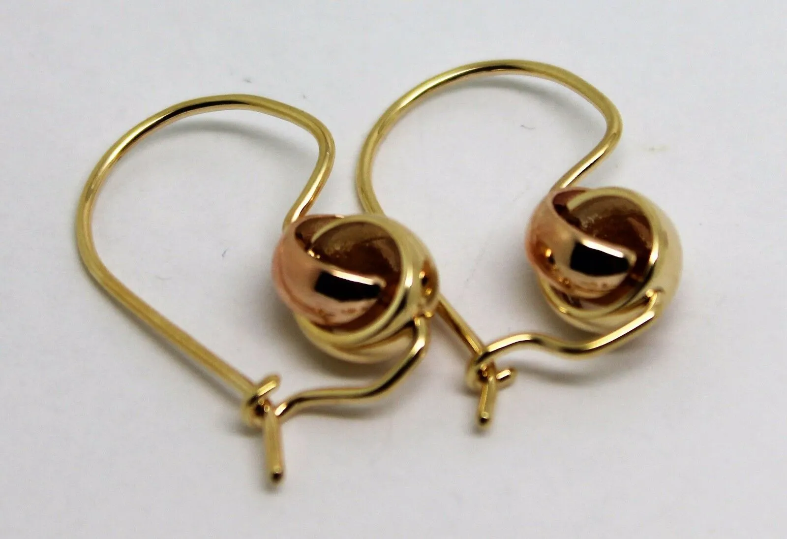 Kaedesigns New 9ct 8mm Yellow & Rose Gold Belcher Spinning Earrings