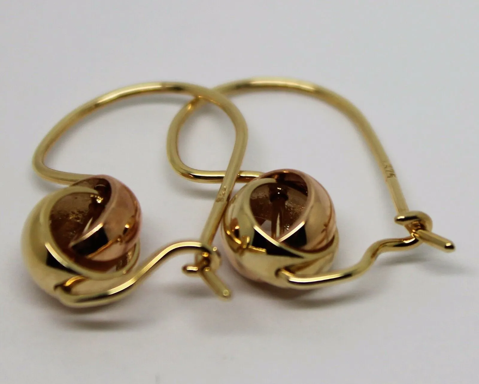 Kaedesigns New 9ct 8mm Yellow & Rose Gold Belcher Spinning Earrings