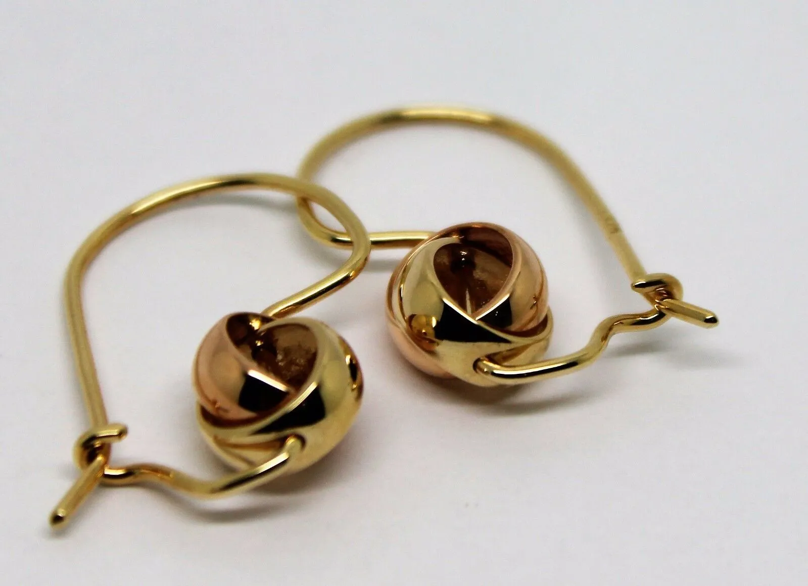 Kaedesigns New 9ct 8mm Yellow & Rose Gold Belcher Spinning Earrings