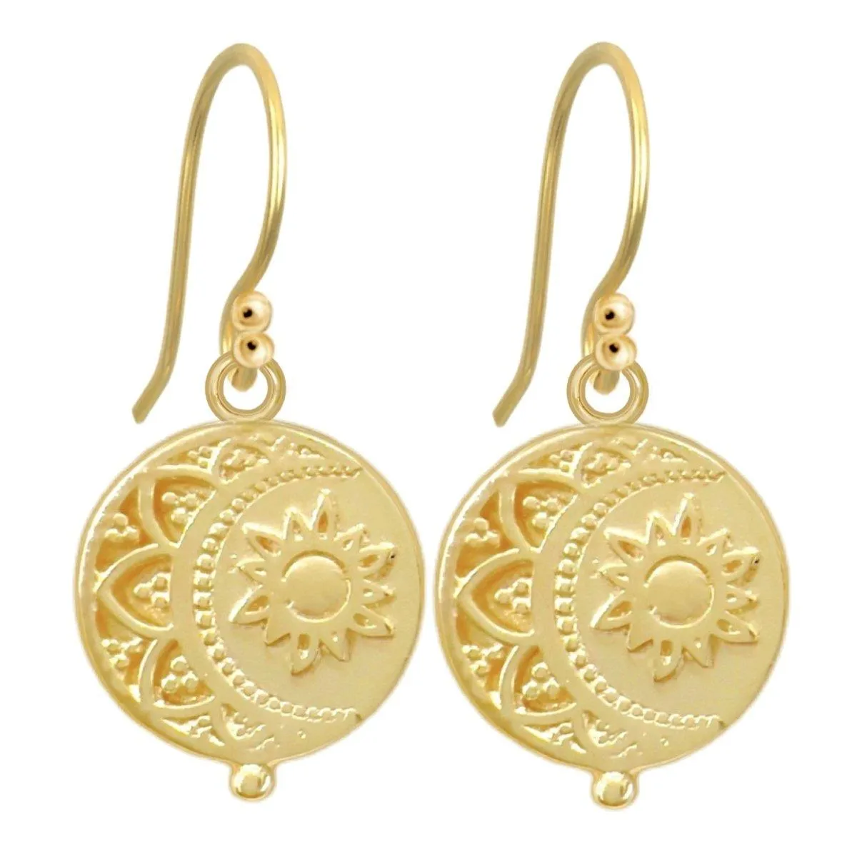 Laihas La Luna Sun and Moon Gold Boho Earrings