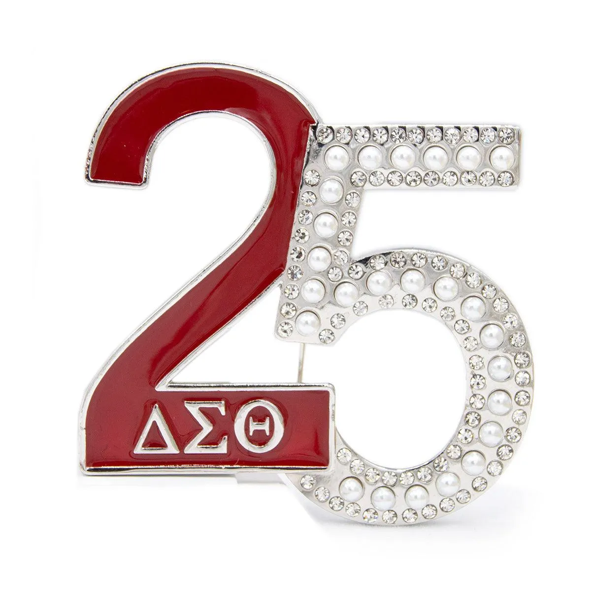 LARGE Delta Sigma Theta 25th ΔΣΘ Silver Anniversary Pin