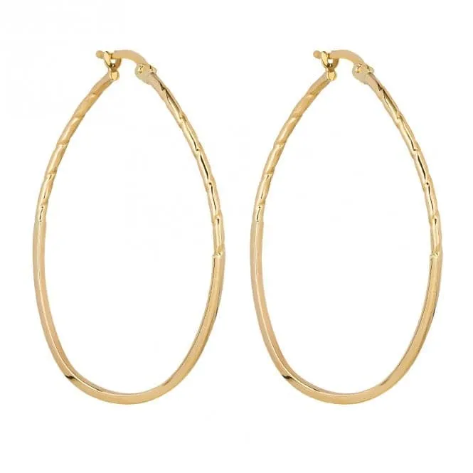 Large Twist Hoop Yellow Gold Earrings GE2411