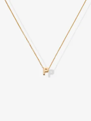 Letter P Necklace in 18k Gold