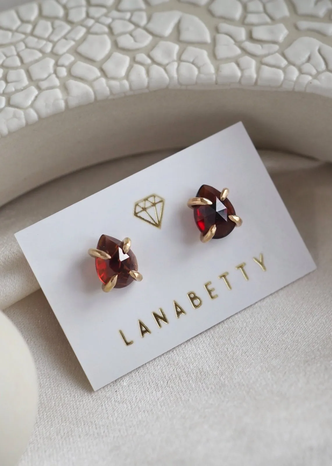 Libra Earrings - Garnet