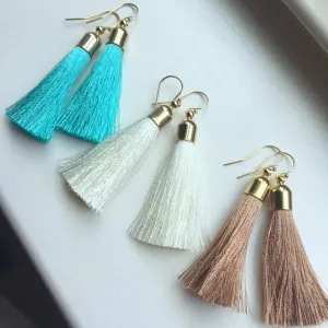 Long Fringe Earrings, Fringe Jewelry, Gold Tassel Earrings, Tassel Jewelry, Statement Earrings, Trendy Earrings, Fringe Boho Earrings