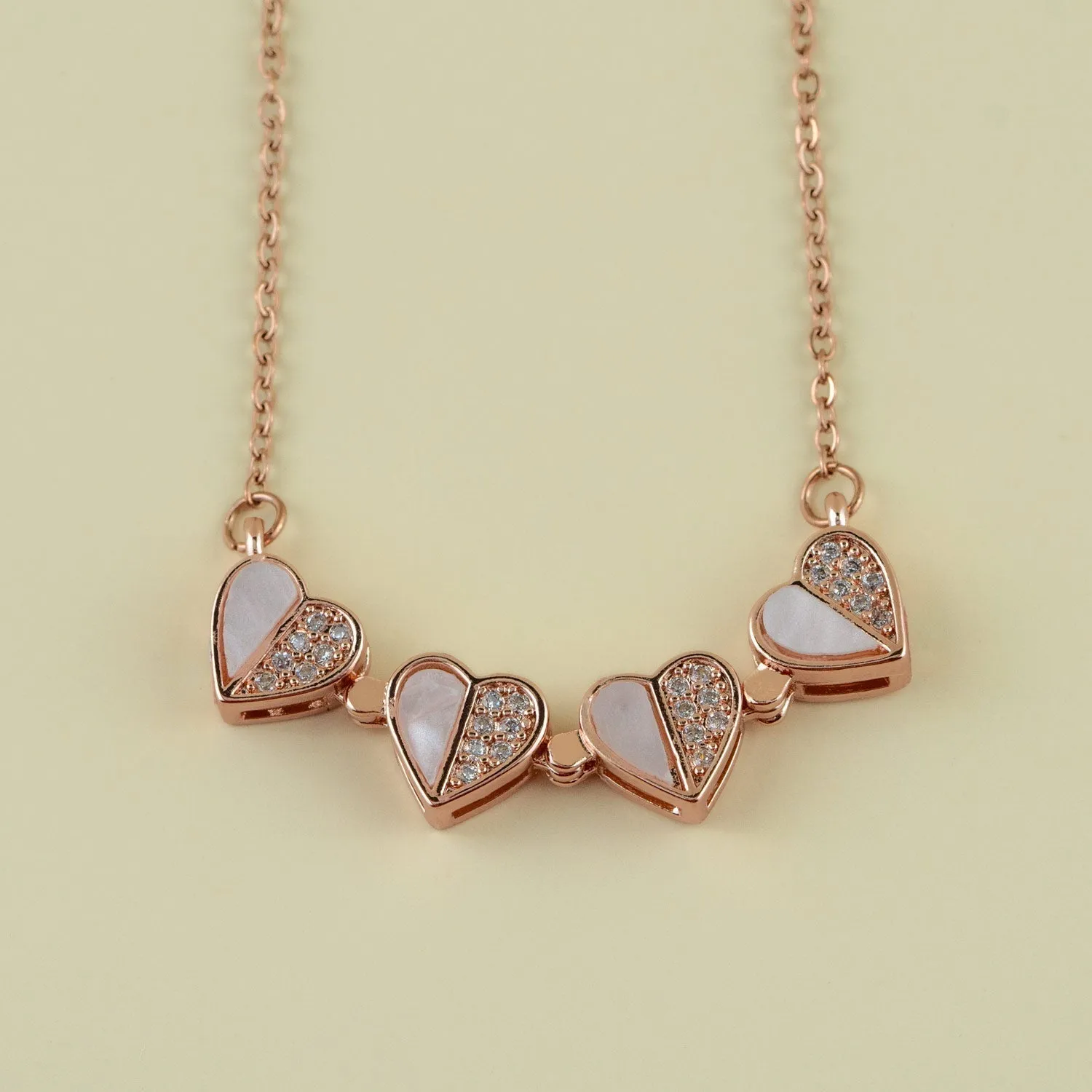 Love heart Necklaces for Women Rose gold Plated Chain Necklace Jewelry Pendant Necklace