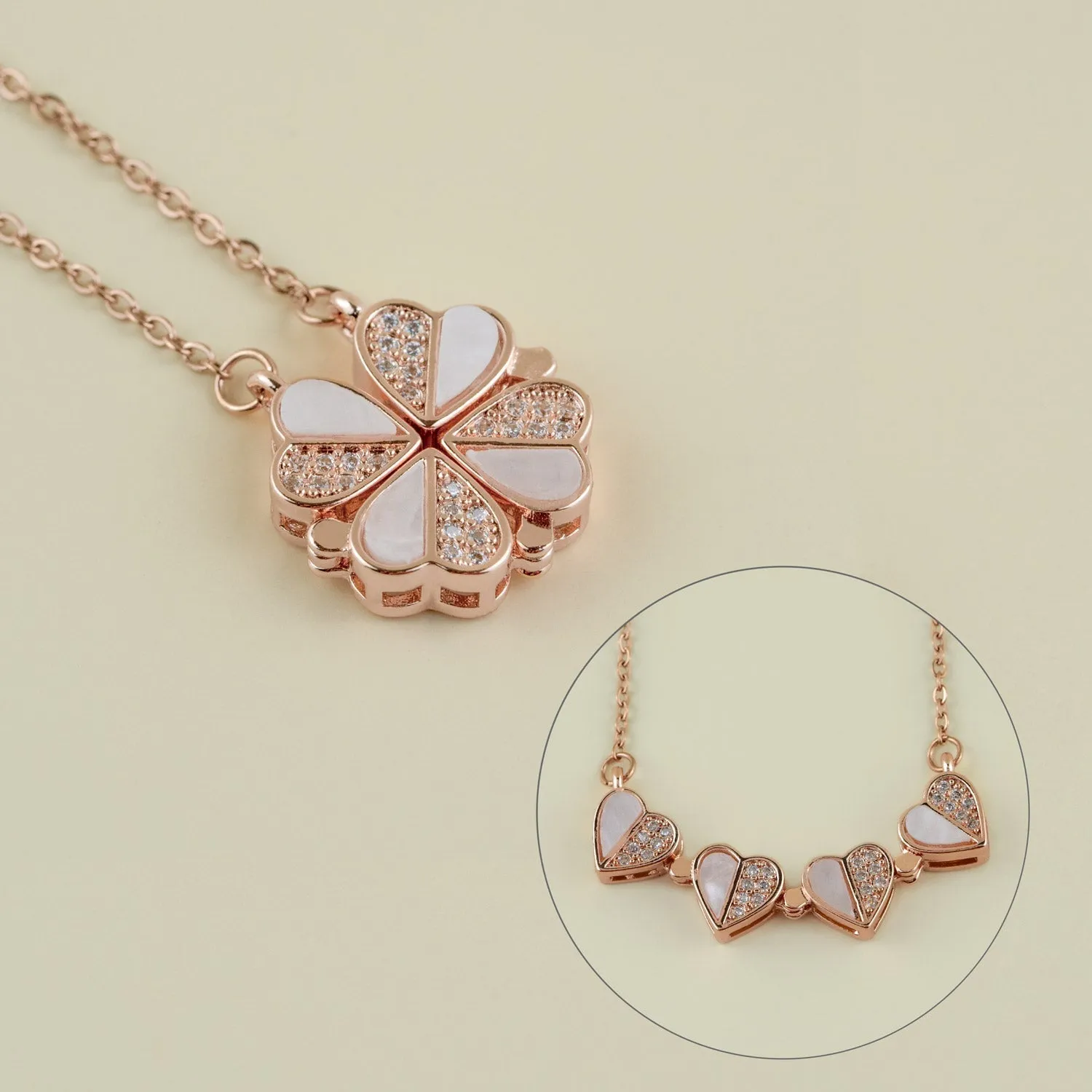 Love heart Necklaces for Women Rose gold Plated Chain Necklace Jewelry Pendant Necklace