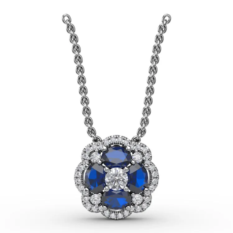 Love in Bloom Sapphire and Diamond Pendant