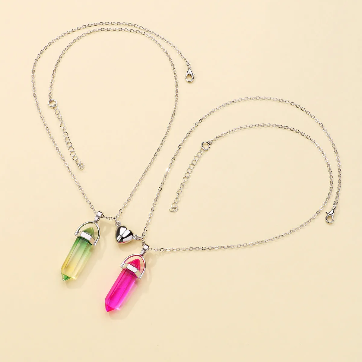 Magnetic Hearts Matching Necklaces Gift for Couples