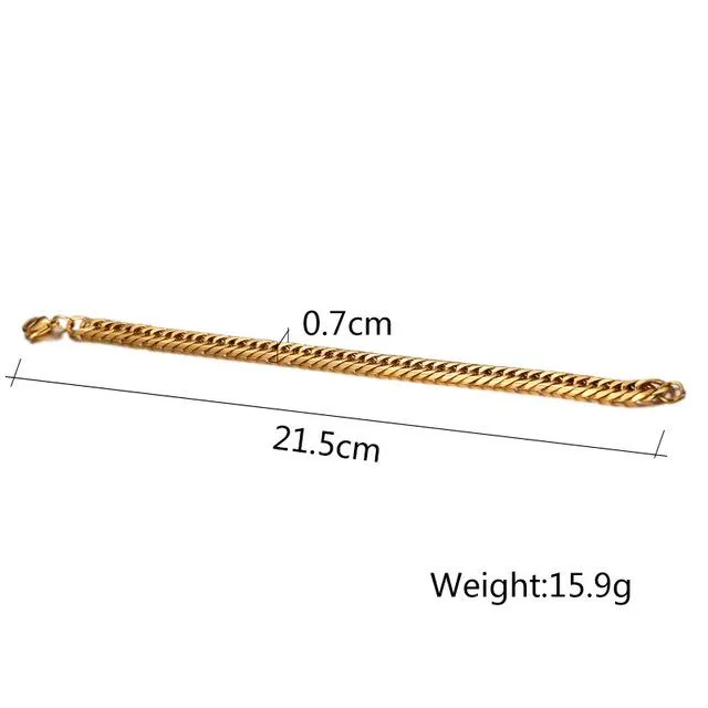 Men's Kingpin Cut Gold Chain Bracelet