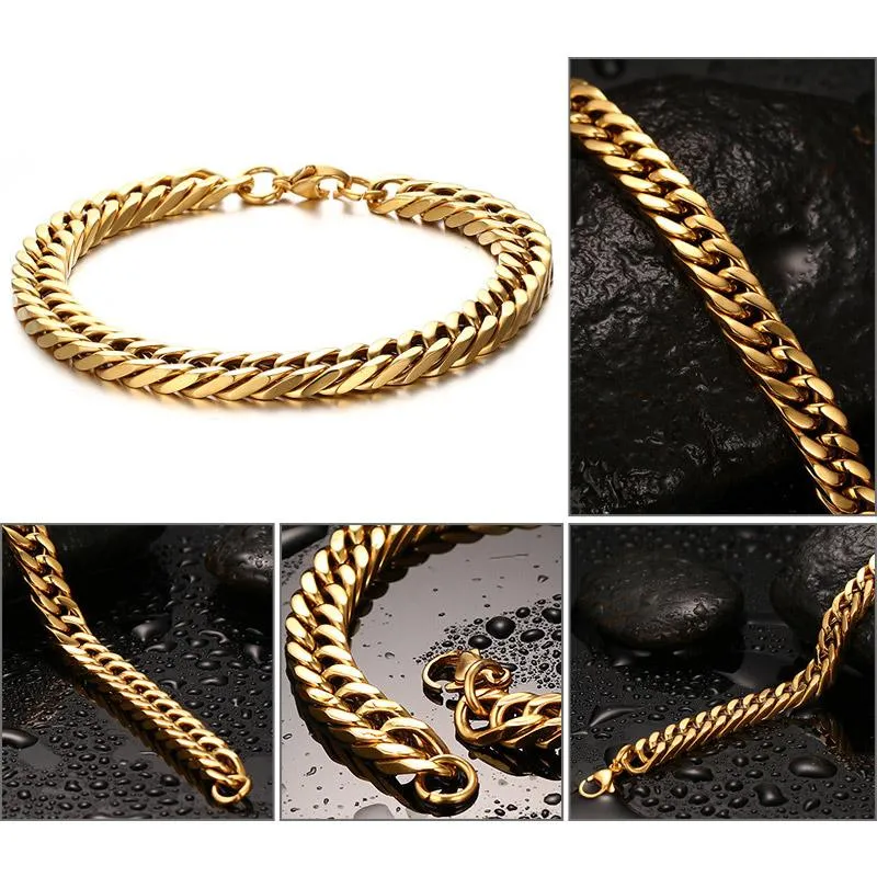 Men's Kingpin Cut Gold Chain Bracelet