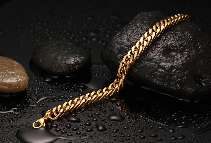 Men's Kingpin Cut Gold Chain Bracelet