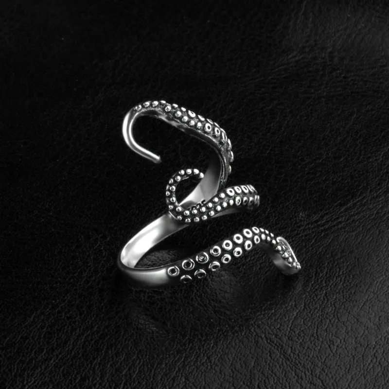 Men's Open Adjustable Octopus Ring