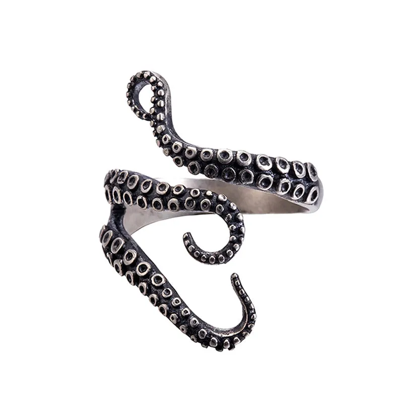 Men's Open Adjustable Octopus Ring