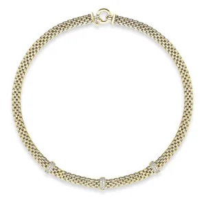 Miss Mimi 3 Bar Station Flexible Mesh Necklace