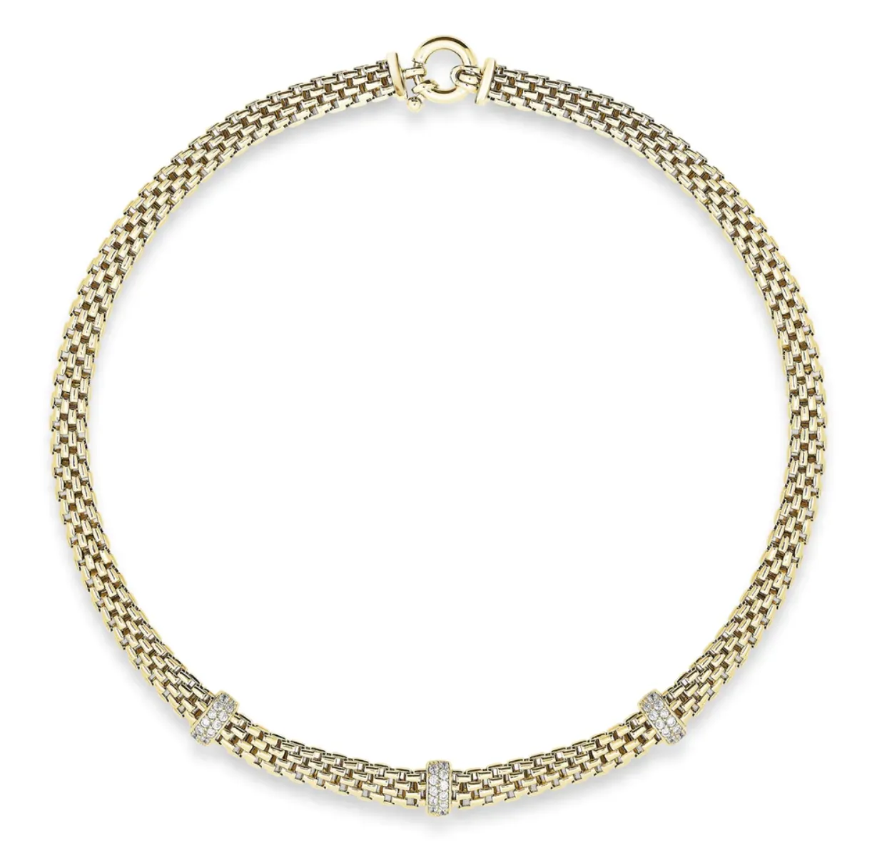 Miss Mimi 3 Bar Station Flexible Mesh Necklace