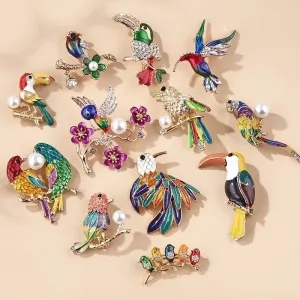 Original Design Pin Animal Alloy Gold Plated Silver Plated Rhinestones Kid'S Brooches