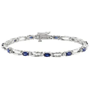 Oval Sapphire and Diamond Bracelet