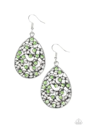 Paparazzi Earring ~ Dazzling Dew - Green