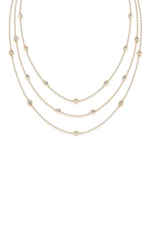 Perfect Crystal Dotted Layered Necklace