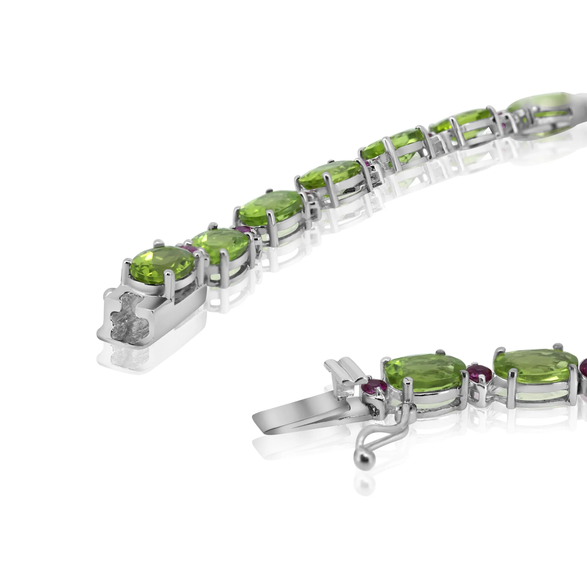 Peridot & Pink Sapphire Bracelet