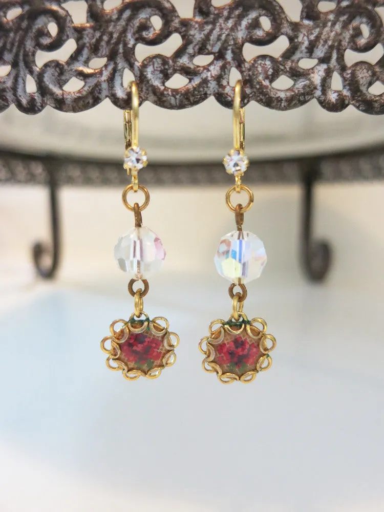 Petit Point Rose Earrings