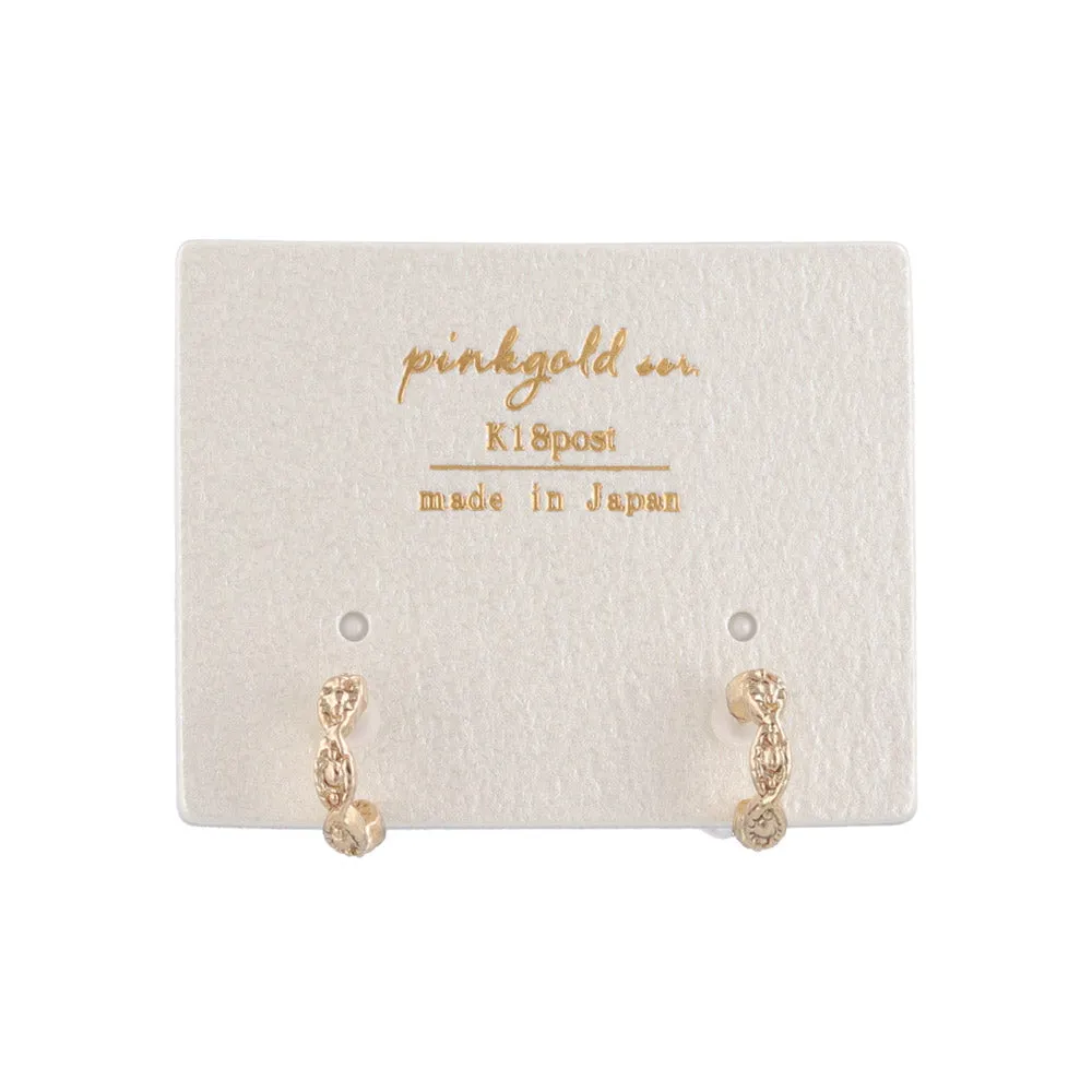 Pink Gold Tone Link Hoop Earrings