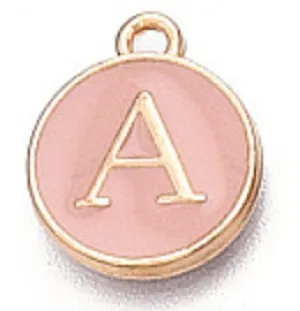 Pink Initial Letter Charms - Add On to Necklace