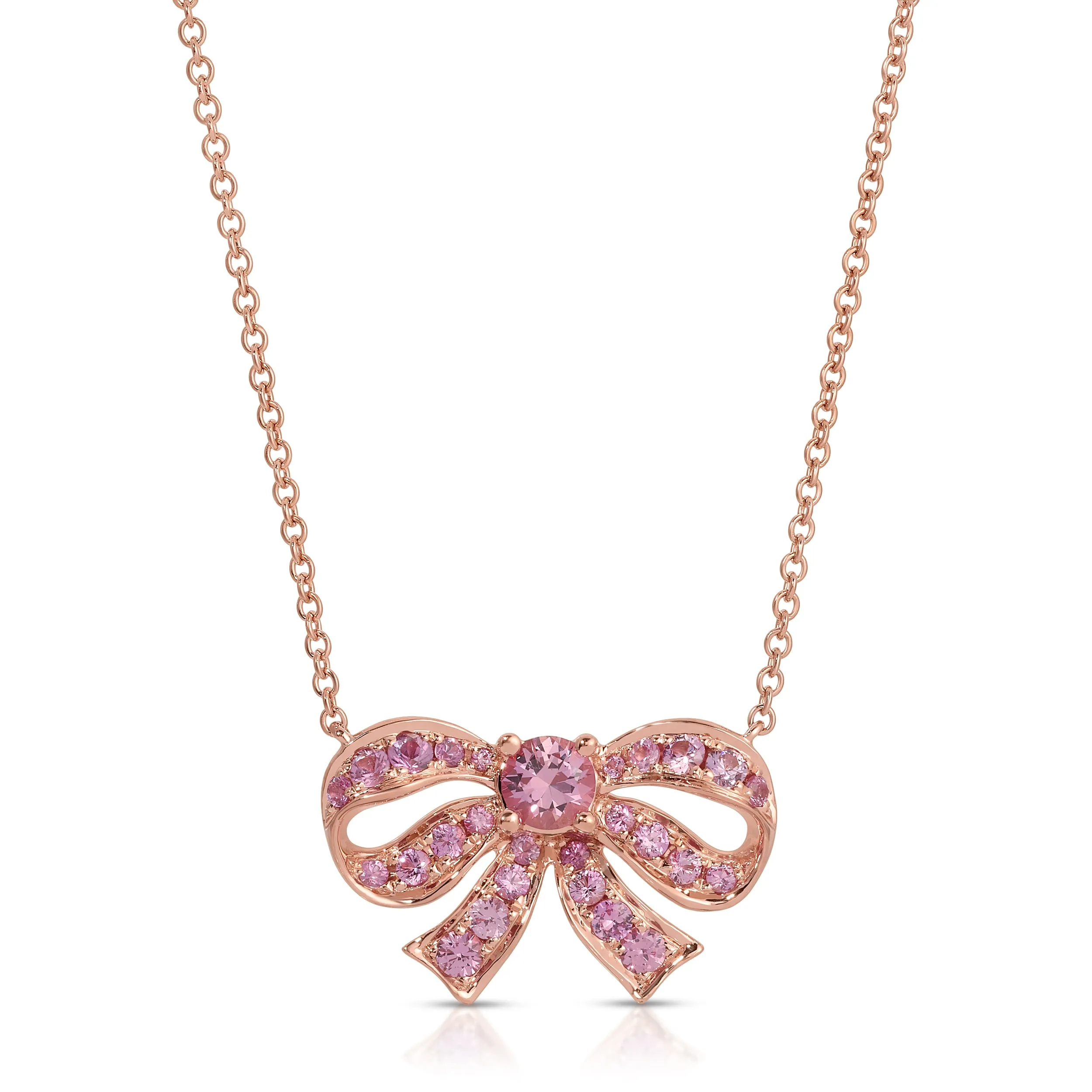 PINK SAPPHIRE BOW NECKLACE