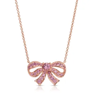 PINK SAPPHIRE BOW NECKLACE