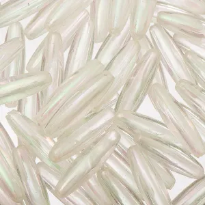 Plastic Spaghetti Beads Crystal AB 50/pk