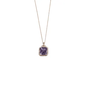 Rose Gold Amethyst & Diamond Necklace