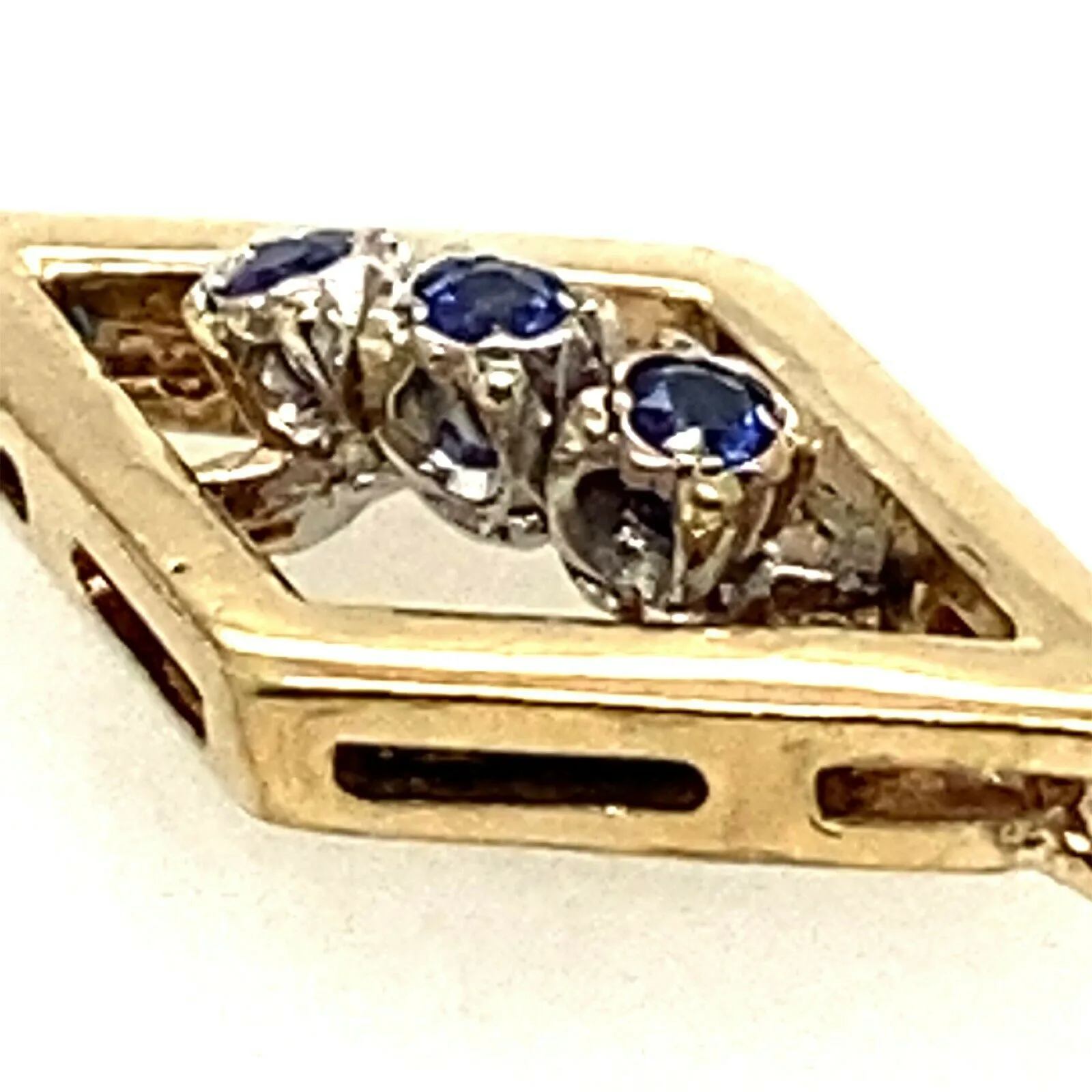 Sapphire 9ct Yellow & White Gold Pendant