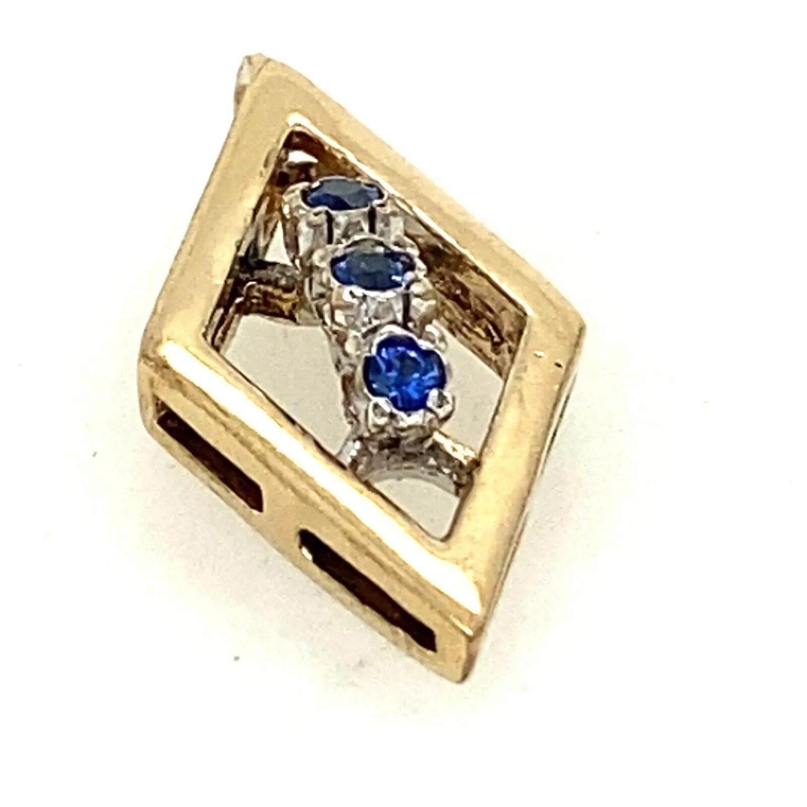 Sapphire 9ct Yellow & White Gold Pendant