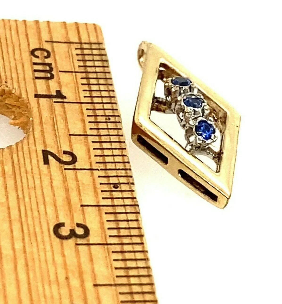 Sapphire 9ct Yellow & White Gold Pendant