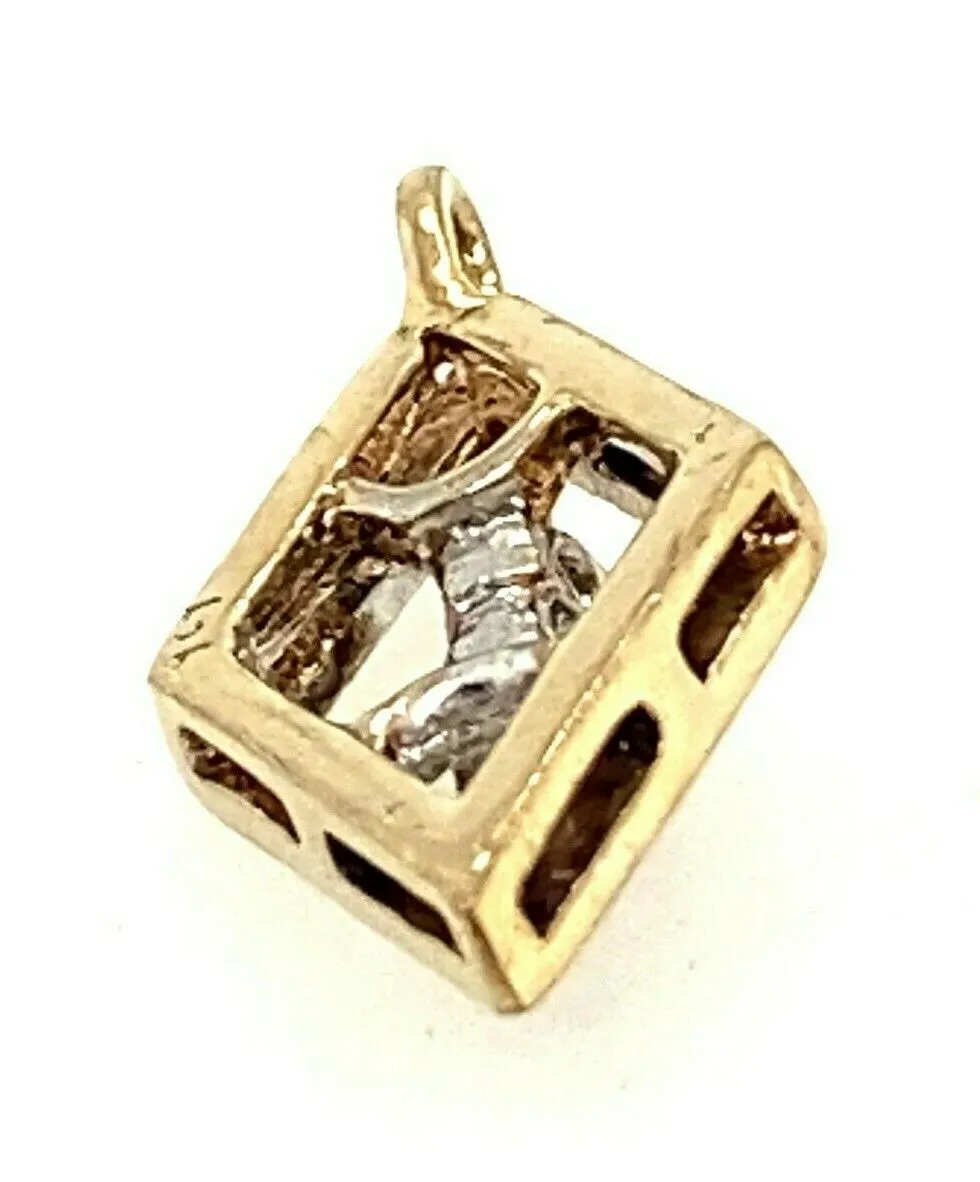 Sapphire 9ct Yellow & White Gold Pendant