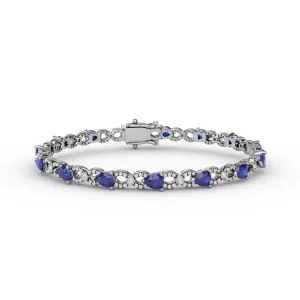 Sapphire and Diamond Pear Shape Bracelet