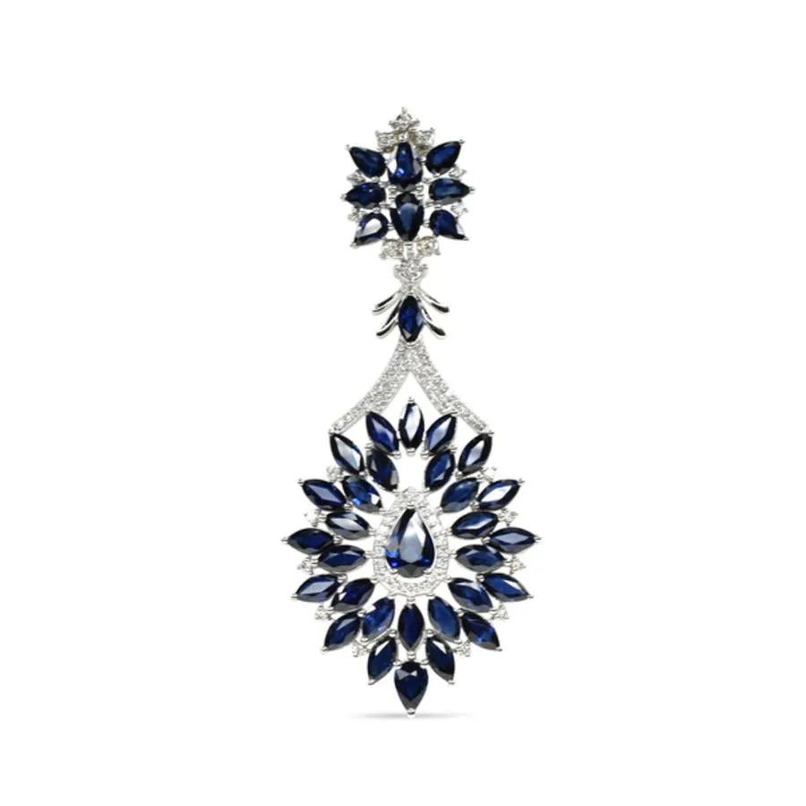 Sapphire Marquise and Diamond Pendant