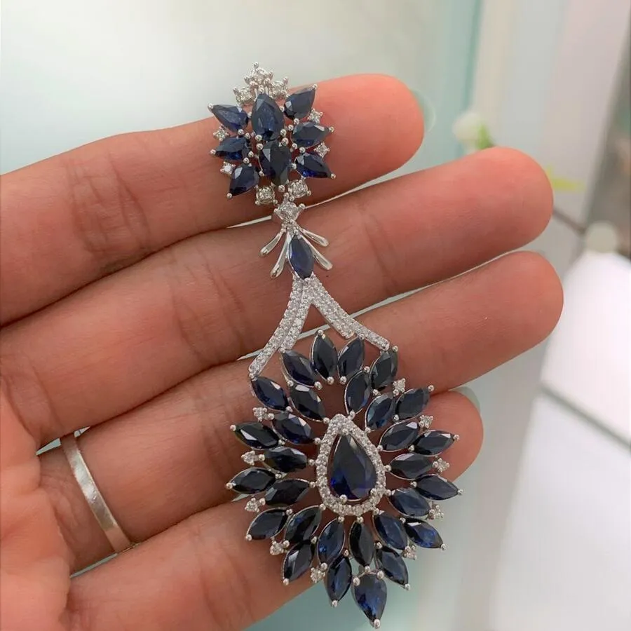 Sapphire Marquise and Diamond Pendant