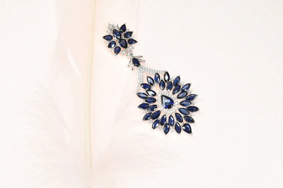 Sapphire Marquise and Diamond Pendant