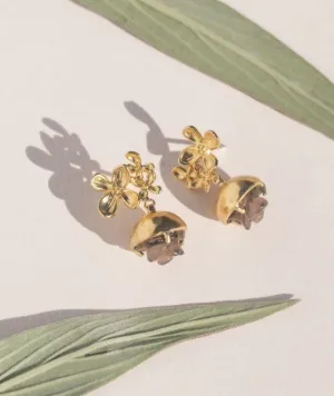 Satomi Studio | Floret Earrings in Smoky Quartz