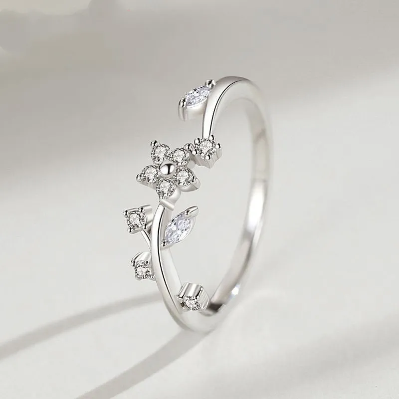 Small Flower Sterling Silver Ring