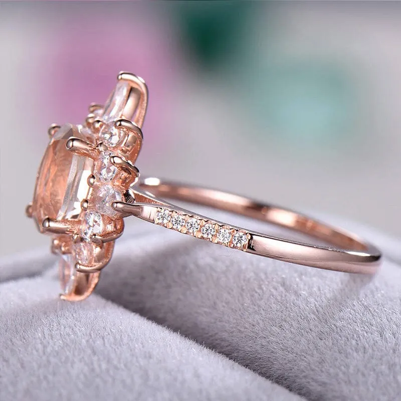 Snowflake Shaped Rose Gold Ring